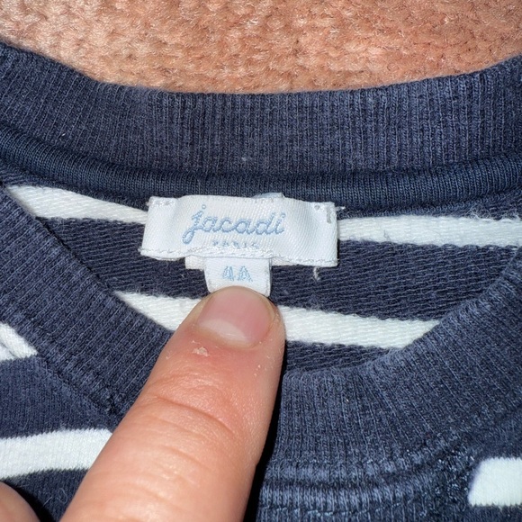 Jacadi Blue and White Striped Knit Top 4T - Picture 2 of 3